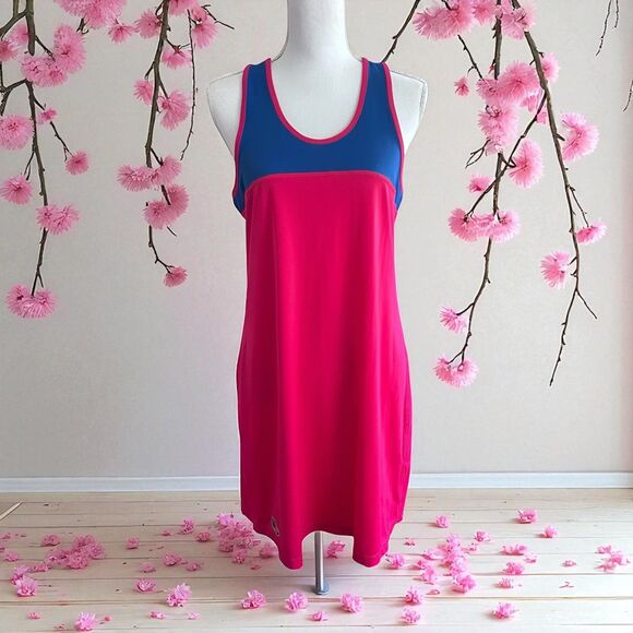 Vintage 90s Ralph Lauren Polo Sport Dress Large Fits Small Medium Pink Blue Y2K - Picture 1 of 10